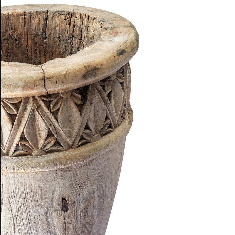 plan-0001-02 Teakwood Carved Lumpang Planter PLAN-0001 - Image 3