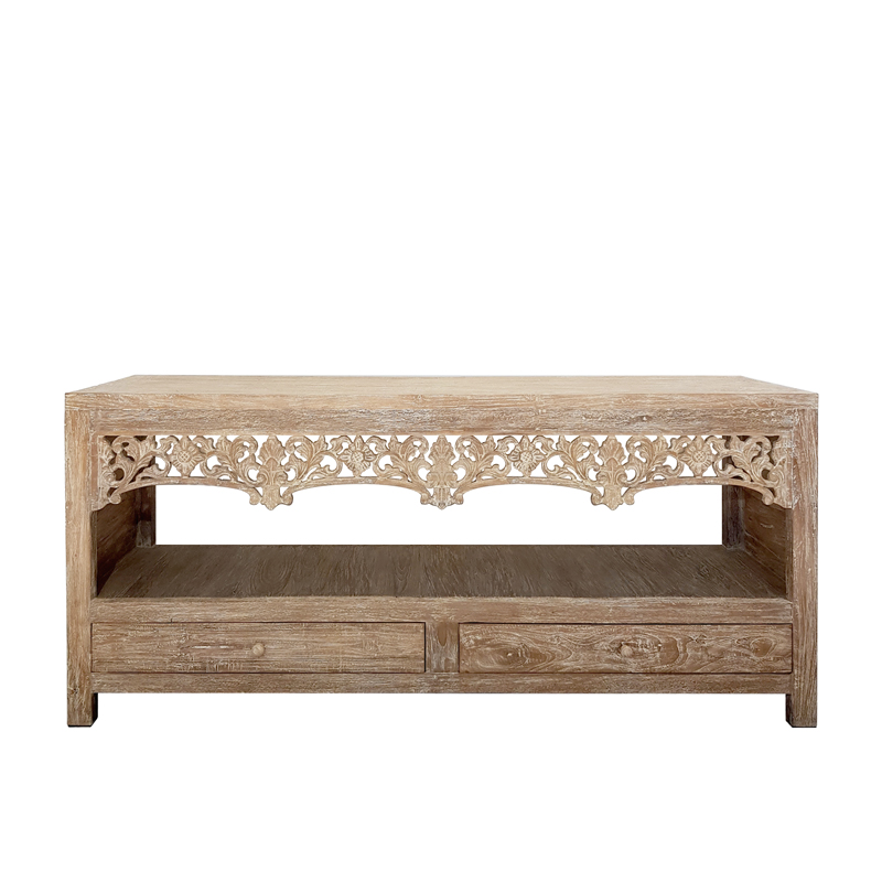 cons-0002-01 Balinese Low Drawer Console CONS-0002 - Image 1