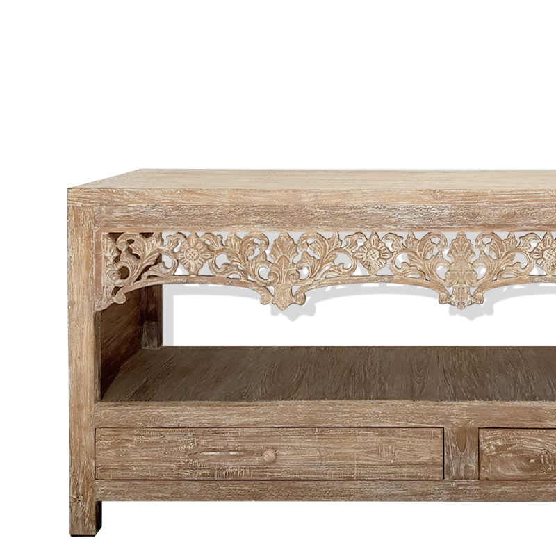 cons-0002-02 Balinese Low Drawer Console CONS-0002 - Image 2