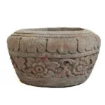 Balinese Carved Greenstone Garden Pot POTS-0010