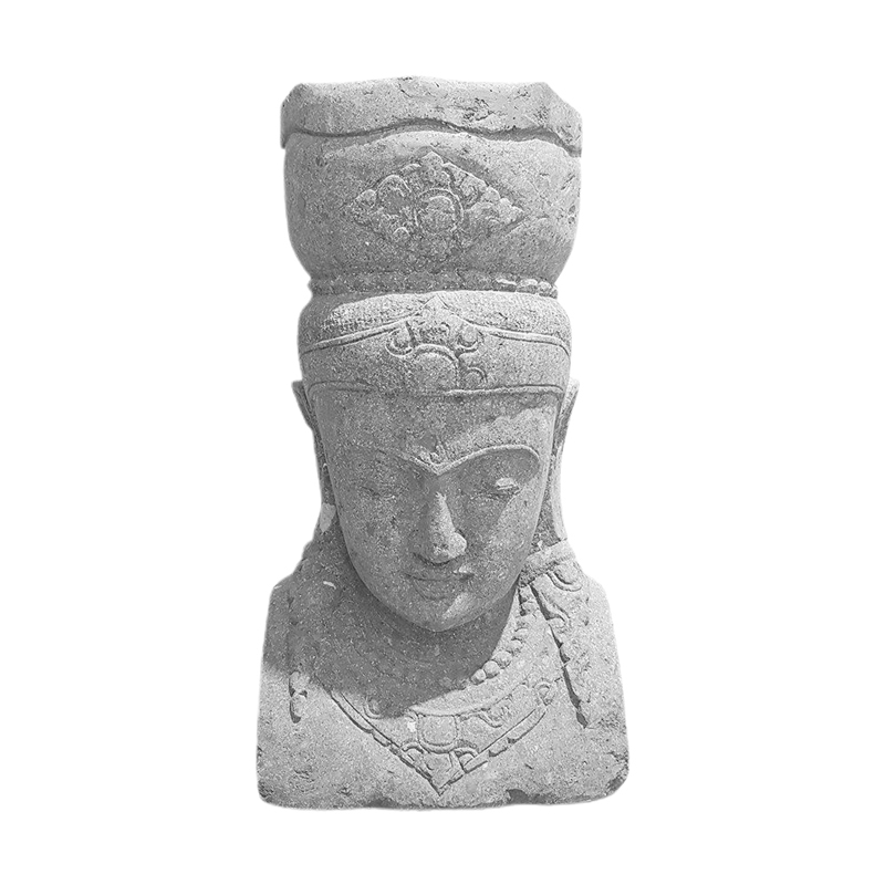 gsta-0002-01 Stone Carved Greenstone Dewi Head Statue GSTA-0002 - Image 1