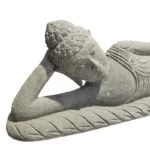 Handcarved Lava Stone Reclining Buddha Statue GSTA-0003 - Image 2