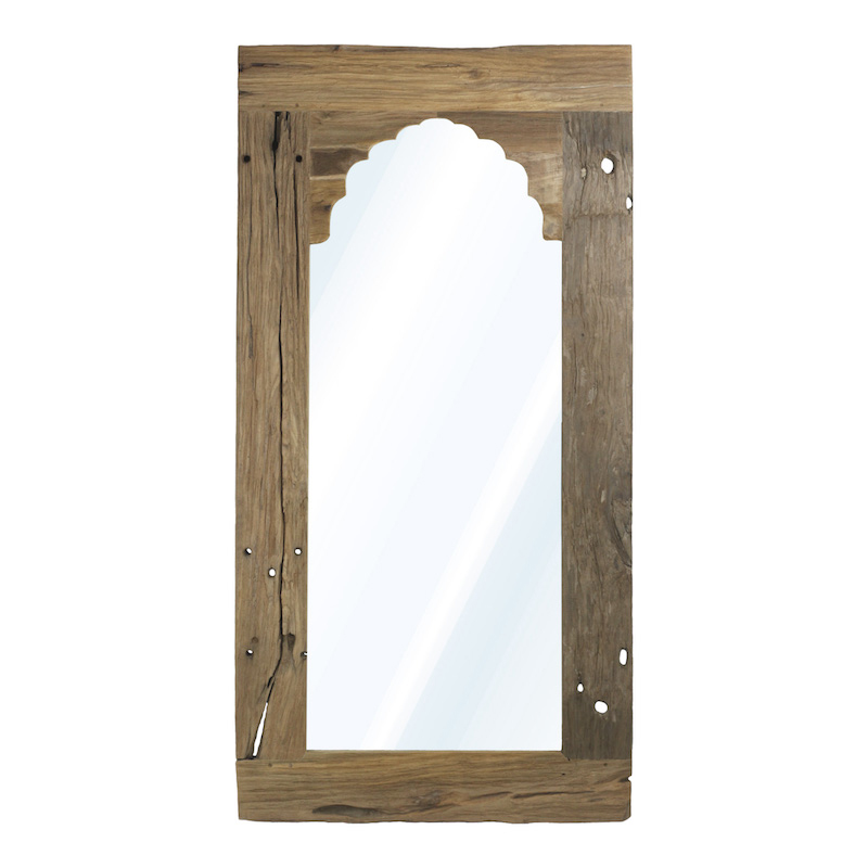 MIRR-0006-01 Recycled Teakwood Arch Indian Floor Mirror MIRR-0006 - Image 1