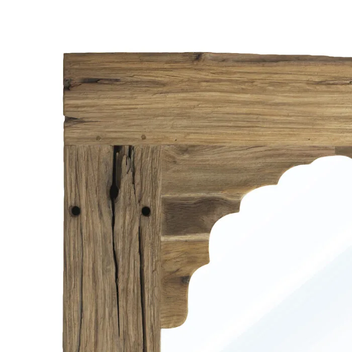 Recycled Teakwood Arch Indian Floor Mirror MIRR-0006 - Image 2